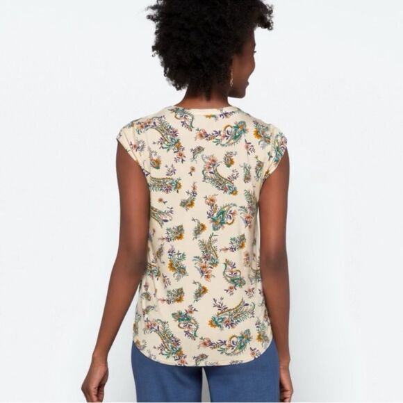 Daniel Rainn Torres Split Neck Knit Top Off White Medium Stitch Fix Nwt - Picture 3 of 5